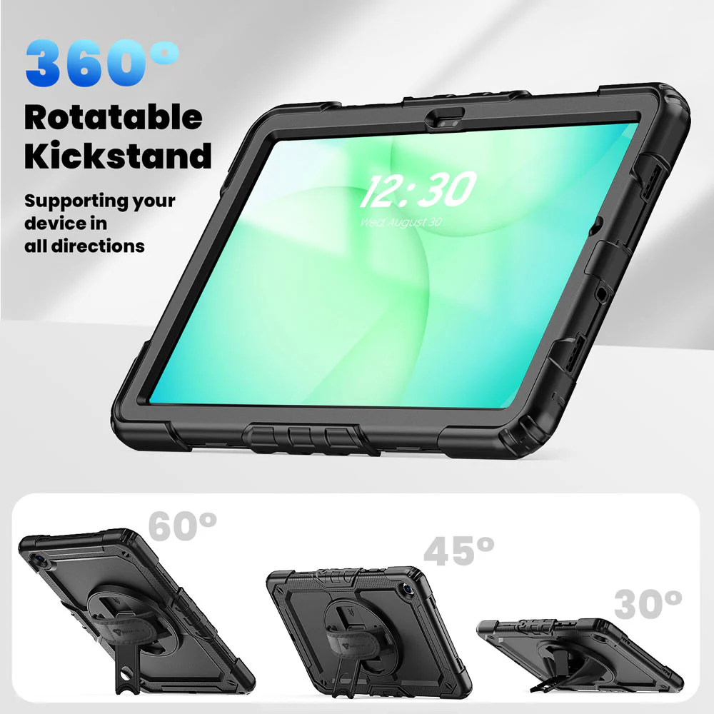 GEN-SS-X230 | Samsung Galaxy Tab A11+ A11 Plus ( 11" ) SM-X230 / SM-X235 / SM-X236 / SM-X238 | Rainproof military grade rugged case with hand strap and kick-stand - Image 10