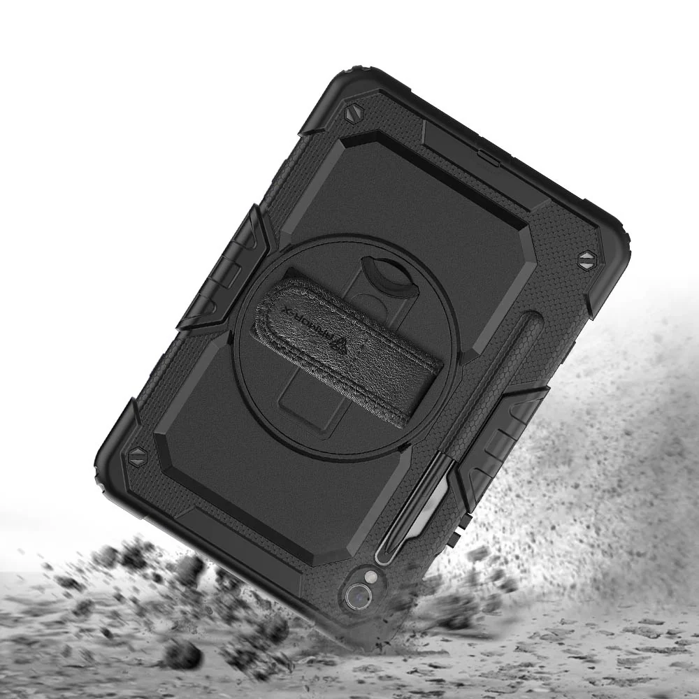 GEN-SS-X710 | Samsung Galaxy Tab S10 FE SM-X520 X526 X528 / S10 Lite SM-X400 X406 | Rainproof military grade rugged case with hand strap and kick-stand - Image 9