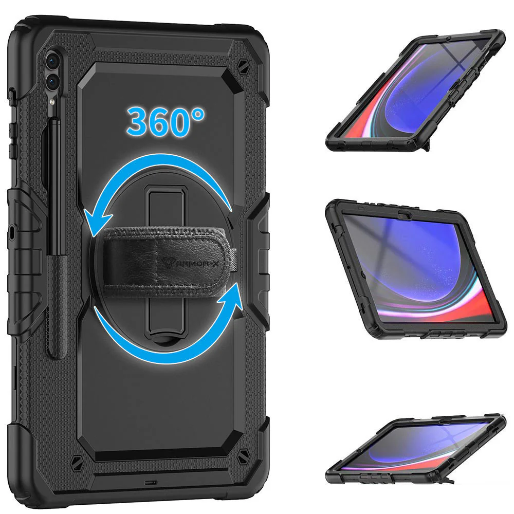 GEN-SS-X810 | Samsung Galaxy Tab S10+ S10 Plus SM-X820 / X826B | Rainproof military grade rugged case with hand strap and kick-stand - Image 10