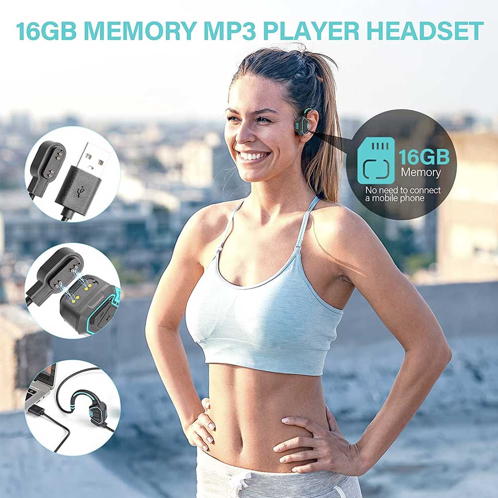 GO-X8 | IP68 Waterproof Wireless Bone Conduction MP3 Player Headphones - Image 3