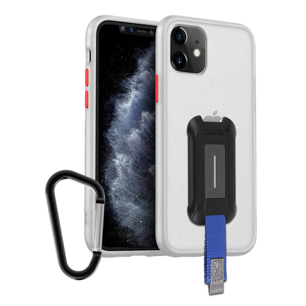 GX-IPH-11-WT | iPhone 11 Case 6.1 | Ultra Slim Hyper Shockproof Case w/ X-Mount & Carabiner -White