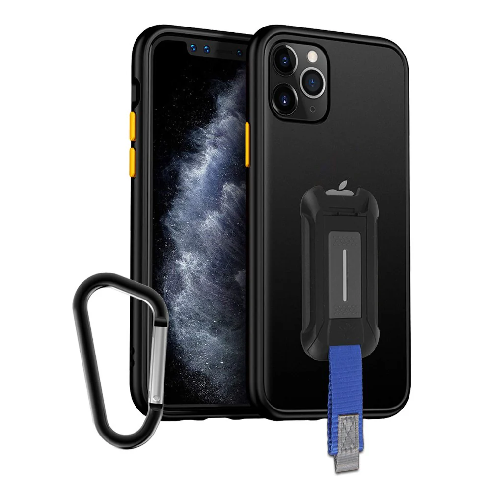 GX-IPH-11PMX-BK | iPhone 11 Pro Max Case 6.5 | Ultra Slim Hyper Shockproof Case w/ X-Mount & Carabiner -Black