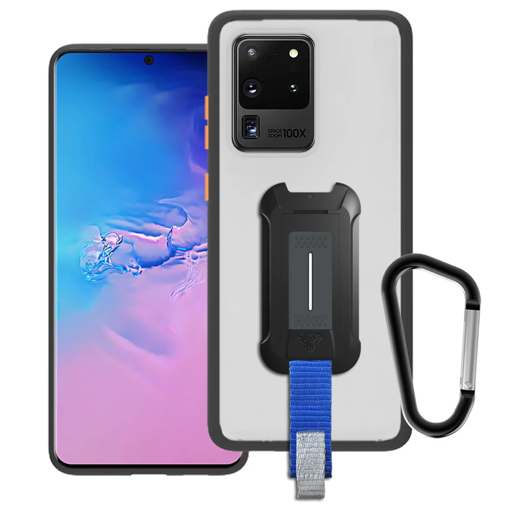 GX-SS20-S20U-BK | Samsung Galaxy S20 Ultra / S20 Ultra 5G Case | Ultra Slim Hyper Shockproof Case w/ X-Mount & Carabiner -Black