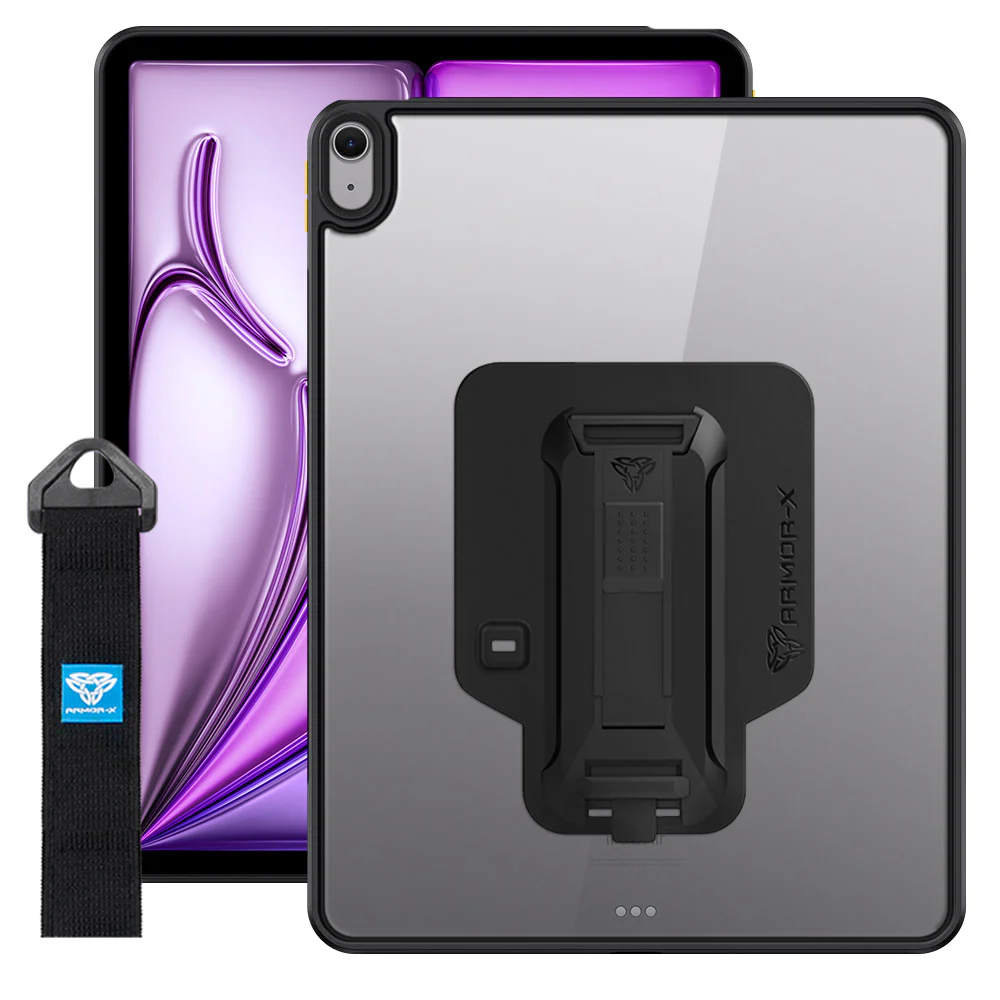 GXS-iPad-A6 | iPad Air 13 (M2) / (M3) / (M4) | Slim Anti-fall Protective Case with hand strap & kick-stand & X-Mount - Image 10
