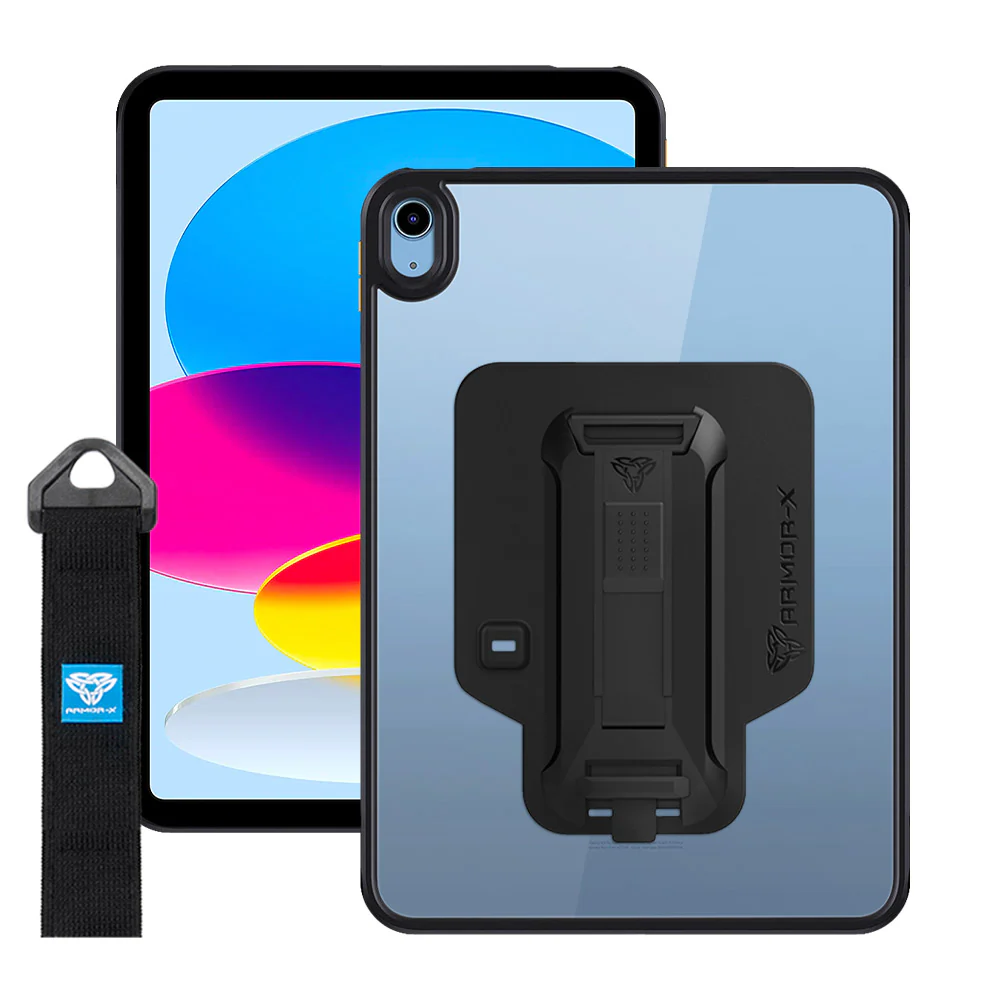 GXS-iPad-N5 | iPad 10.9 (10th Gen.) | Slim Anti-fall Protective Case with hand strap & kick-stand & X-Mount - Image 10