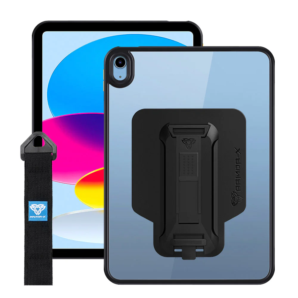 GXS-iPad-N5 | iPad 11-Inch (11th Gen / A16) | Slim Anti-fall Protective Case with hand strap & kick-stand & X-Mount