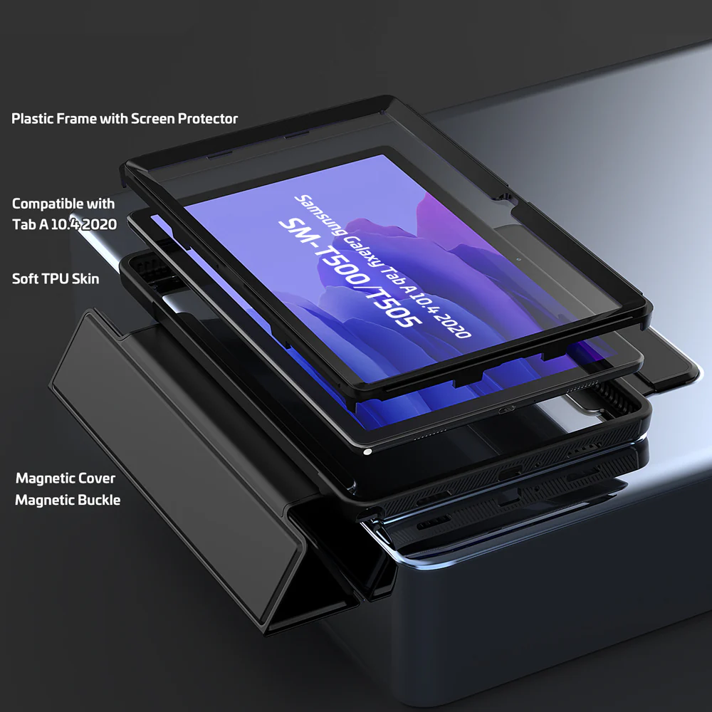 HCV-SS-T500 | Samsung Galaxy Tab A7 10.4 SM-T500 / T505 / T507 | Shockproof Full Protection Magnetic Smart Cover - Image 3
