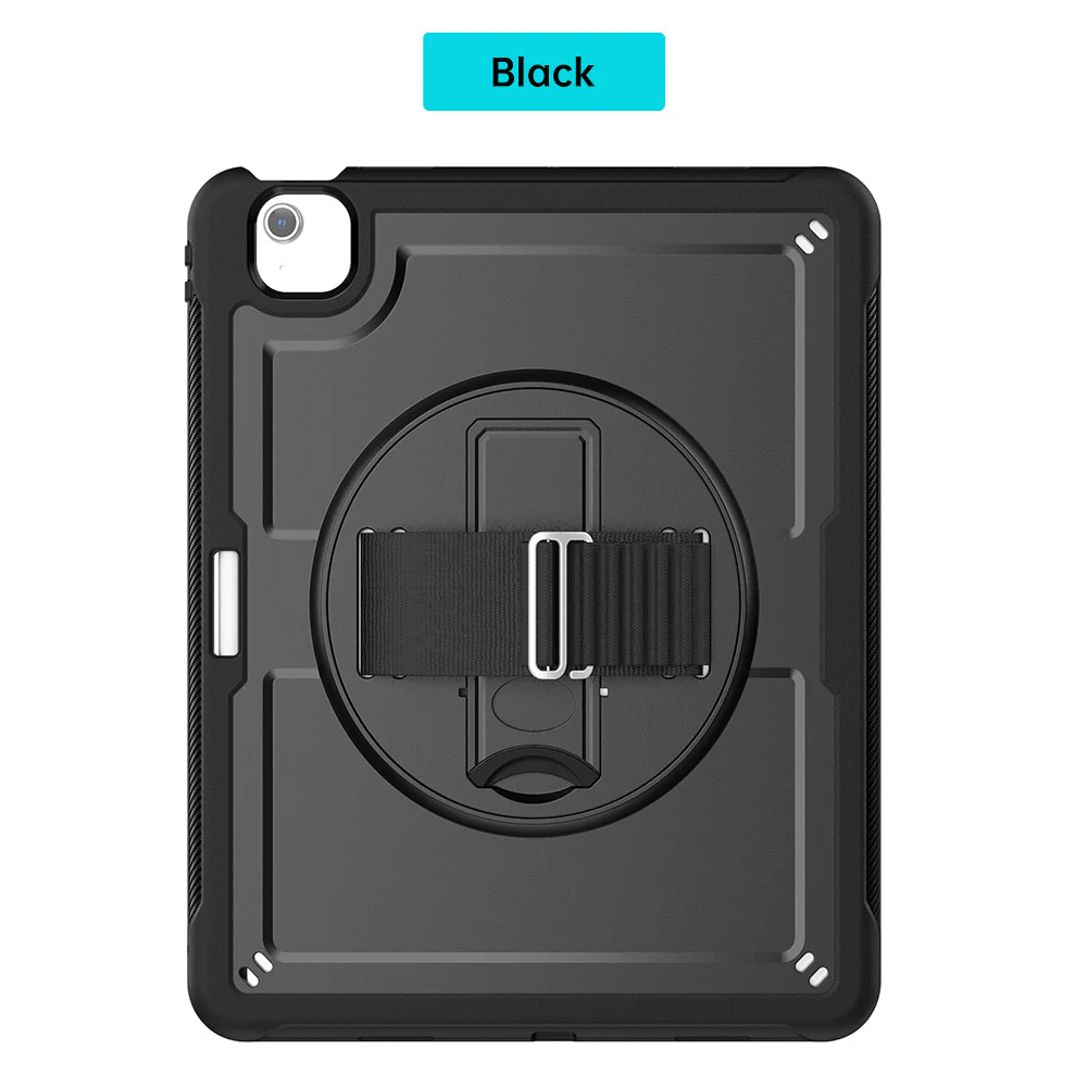 HEN-iPad-A6 | iPad Air 13 (M2) / (M3) / (M4) | 2 Layers Protective Rugged Case with Loopback Hand Strap and Kick-stand - Image 11