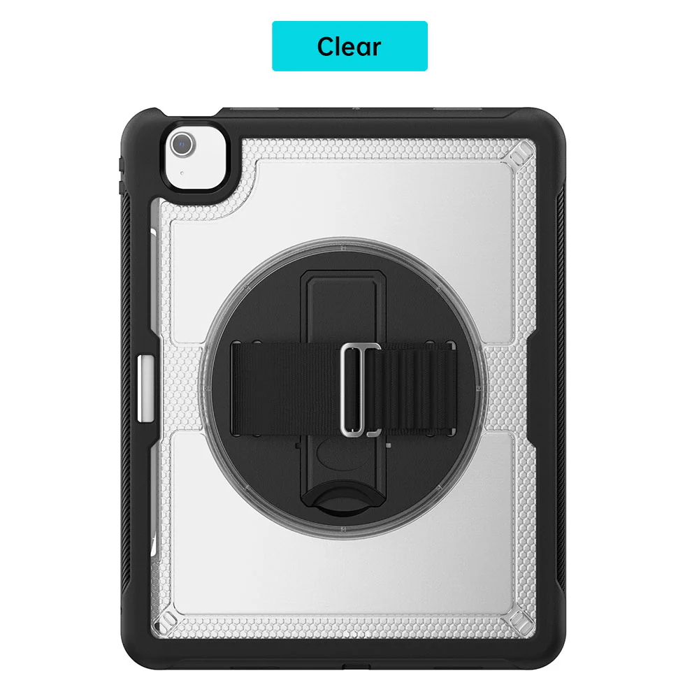 HEN-iPad-A6 | iPad Air 13 (M2) / (M3) / (M4) | 2 Layers Protective Rugged Case with Loopback Hand Strap and Kick-stand - Image 12
