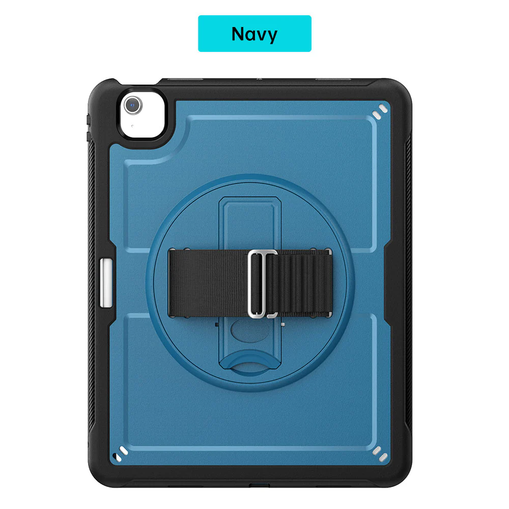 HEN-iPad-A6 | iPad Air 13 (M2) / (M3) / (M4) | 2 Layers Protective Rugged Case with Loopback Hand Strap and Kick-stand - Image 13