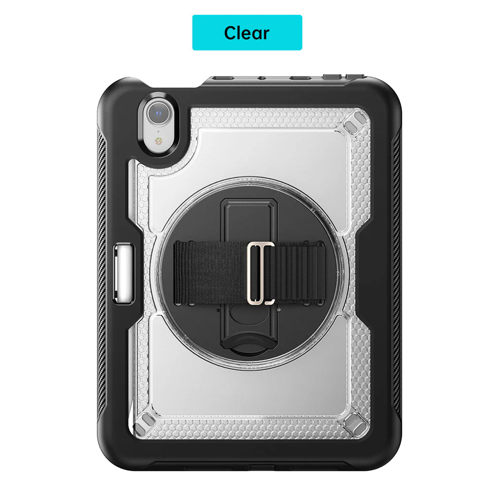 HEN-iPad-M6 | iPad mini (A17 Pro) | 2 Layers Protective Rugged Case with Loopback Hand Strap and Kick-stand - Image 11