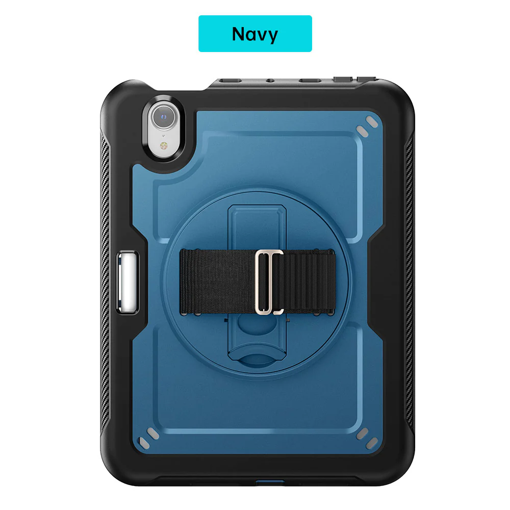 HEN-iPad-M6 | iPad mini (A17 Pro) | 2 Layers Protective Rugged Case with Loopback Hand Strap and Kick-stand - Image 12