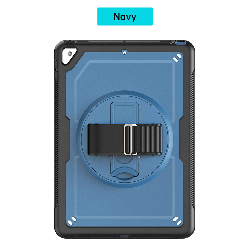 HEN-iPad-N3 | iPad Air (3rd Gen.) 2019 | 2 Layers Protective Rugged Case with Loopback Hand Strap and Kick-stand - Image 12
