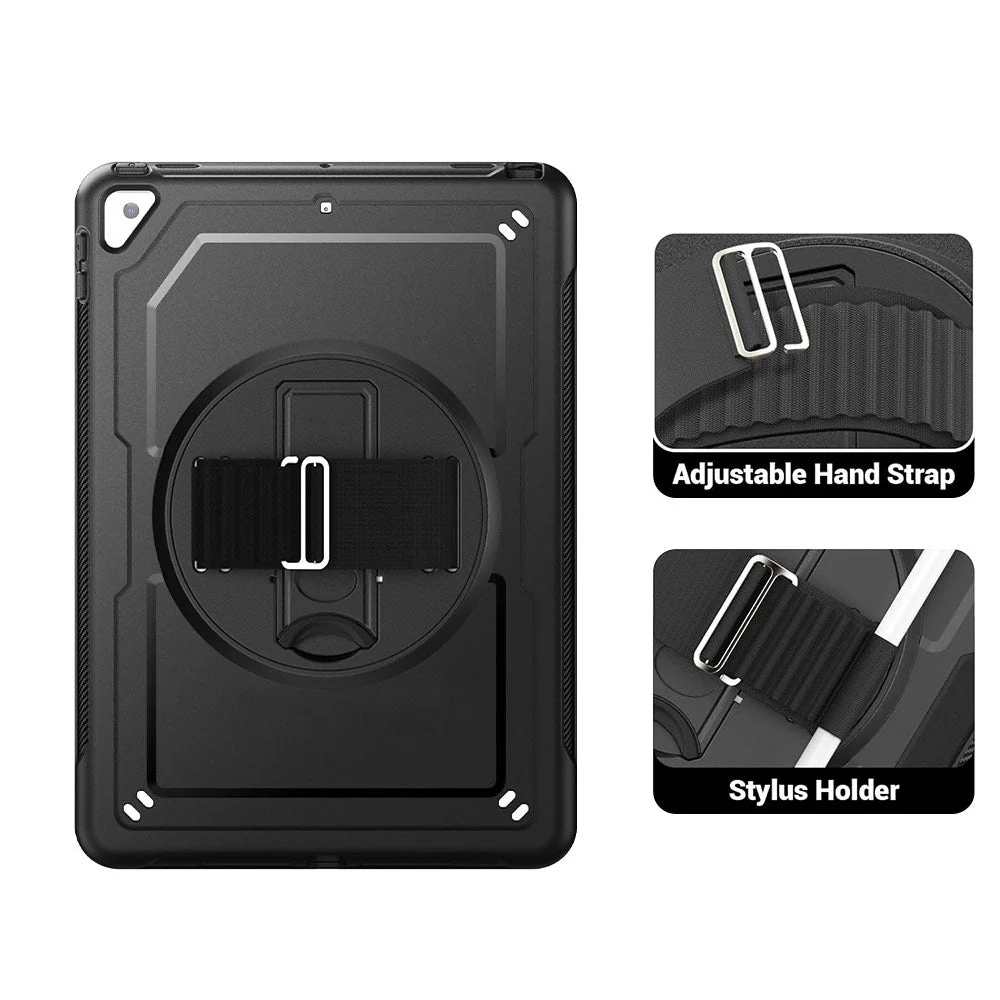 HEN-iPad-N3 | iPad Air (3rd Gen.) 2019 | 2 Layers Protective Rugged Case with Loopback Hand Strap and Kick-stand - Image 9