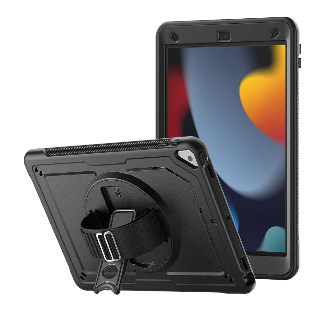 HEN-iPad-N3 | iPad Pro 10.5 2017 | 2 Layers Protective Rugged Case with Loopback Hand Strap and Kick-stand