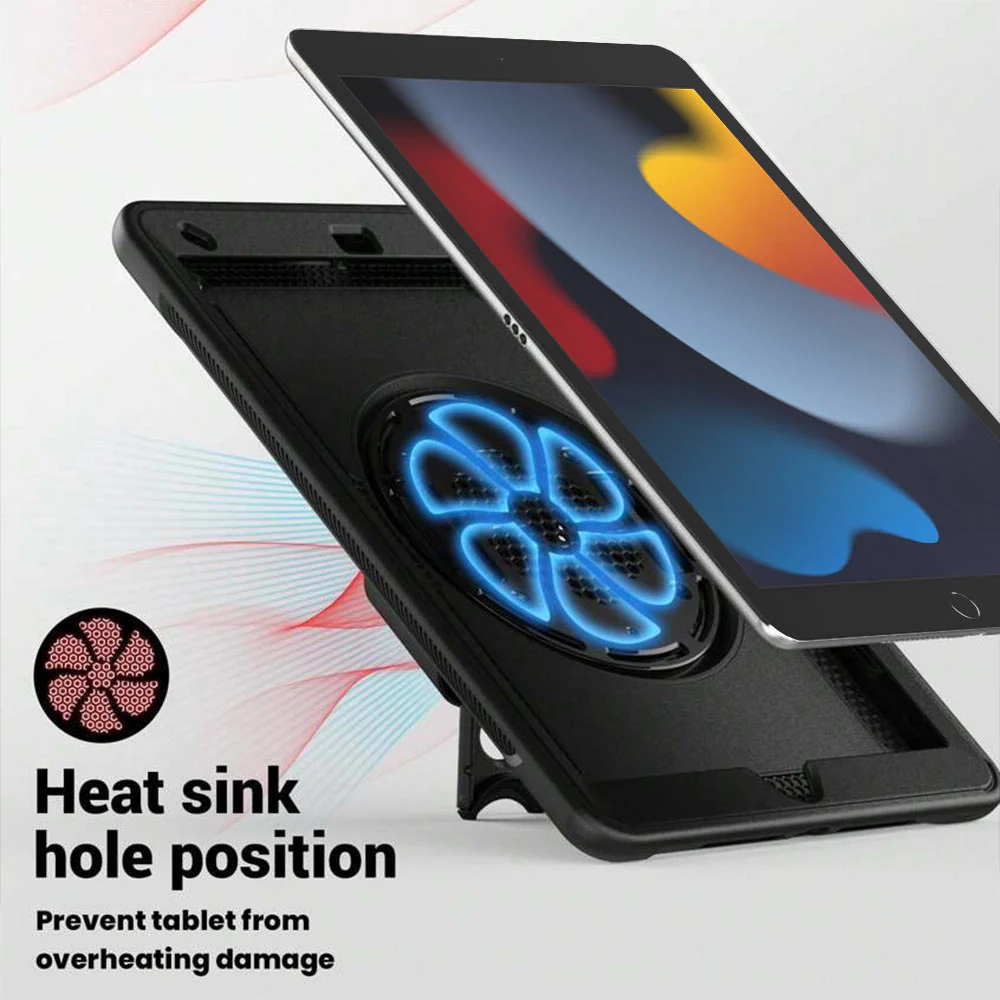 HEN-iPad-N3 | iPad Pro 10.5 2017 | 2 Layers Protective Rugged Case with Loopback Hand Strap and Kick-stand - Image 9