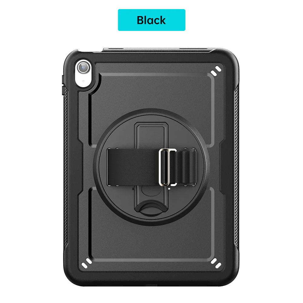 HEN-iPad-N5 | iPad 11-Inch (11th Gen / A16) | 2 Layers Protective Rugged Case with Loopback Hand Strap and Kick-stand - Image 10