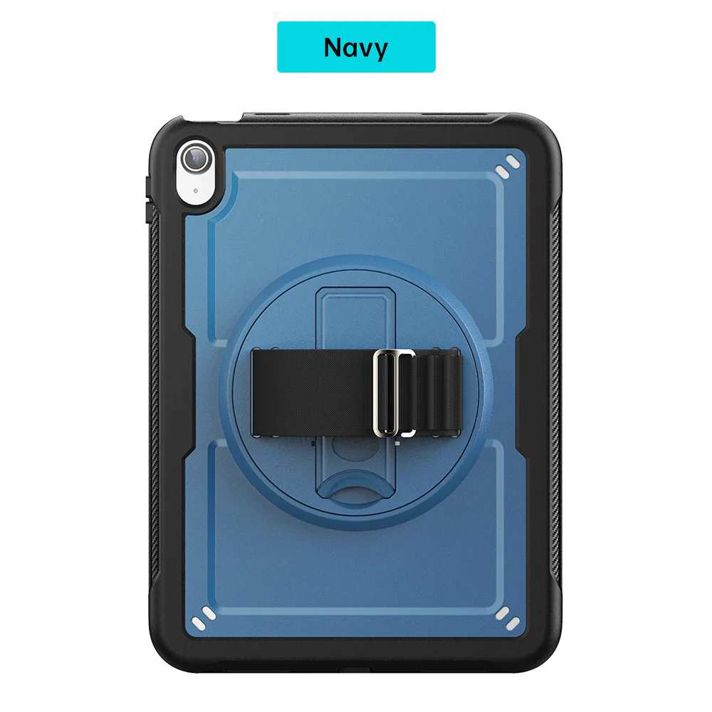 HEN-iPad-N5 | iPad 11-Inch (11th Gen / A16) | 2 Layers Protective Rugged Case with Loopback Hand Strap and Kick-stand - Image 12