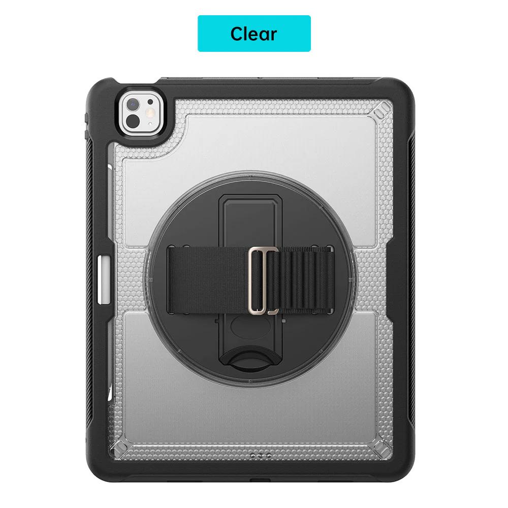 HEN-iPad-PR10 | iPad Pro 13 (M4) / (M5) | 2 Layers Protective Rugged Case with Loopback Hand Strap and Kick-stand - Image 11