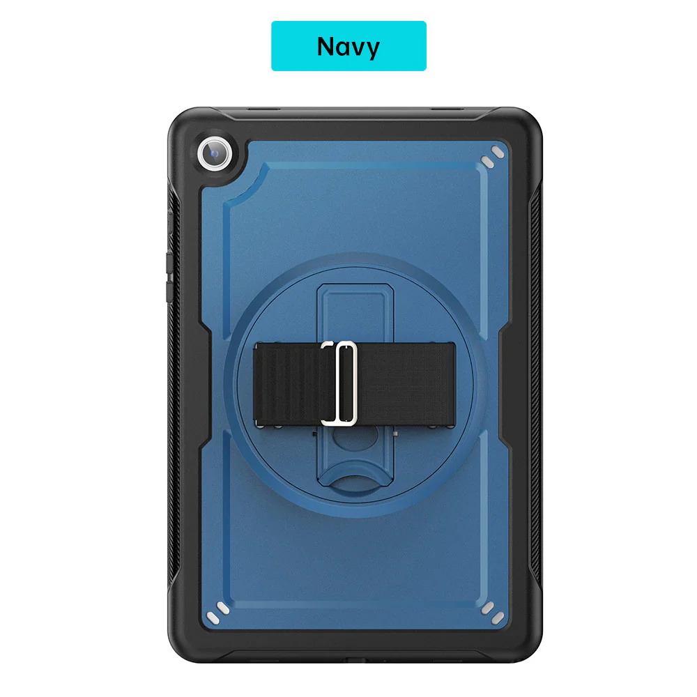 HEN-SS-X210 | Samsung Galaxy Tab A9+ A9 Plus ( 11" ) SM-X210 / SM-X215 / SM-X216 | 2 Layers Protective Rugged Case with Loopback Hand Strap and Kick-stand - Image 12