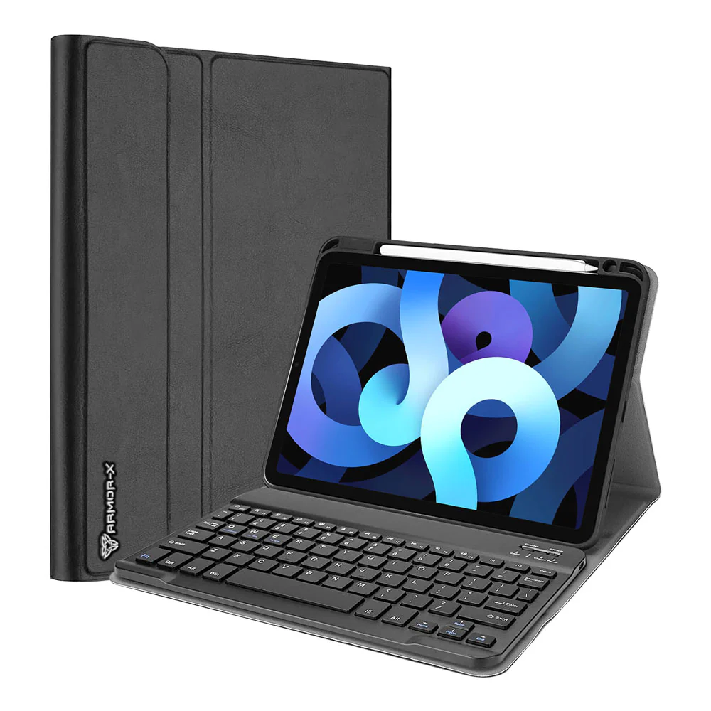 HKV-iPad-A4 | iPad Air 4 2020 / iPad Air 5 2022 | Detachable Keyboard Case with PU leather Folio Cover