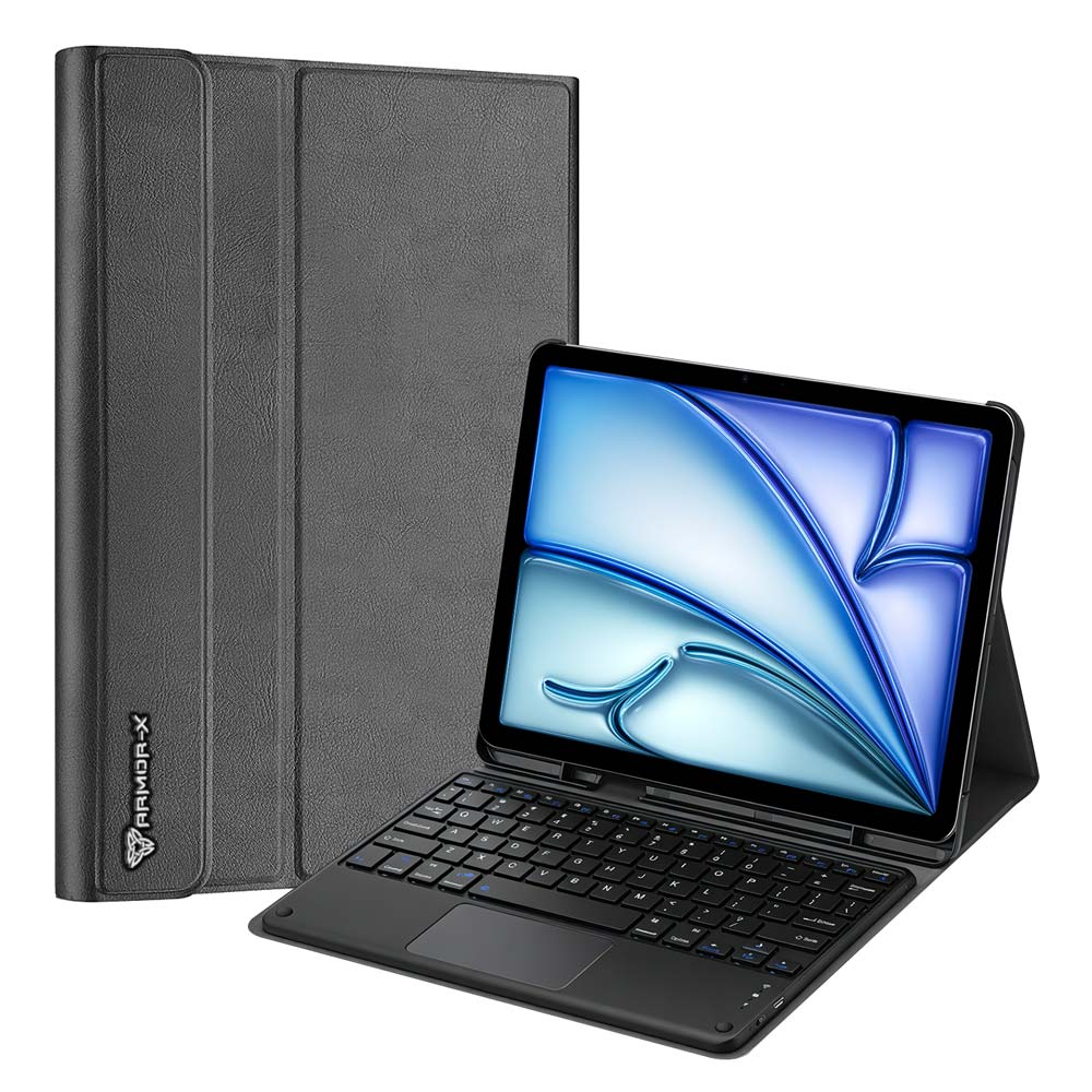 HKV-iPad-A5 | iPad Air 11 (M2) / (M3) / (M4) | Detachable Keyboard Case with PU leather Folio Cover - Image 8