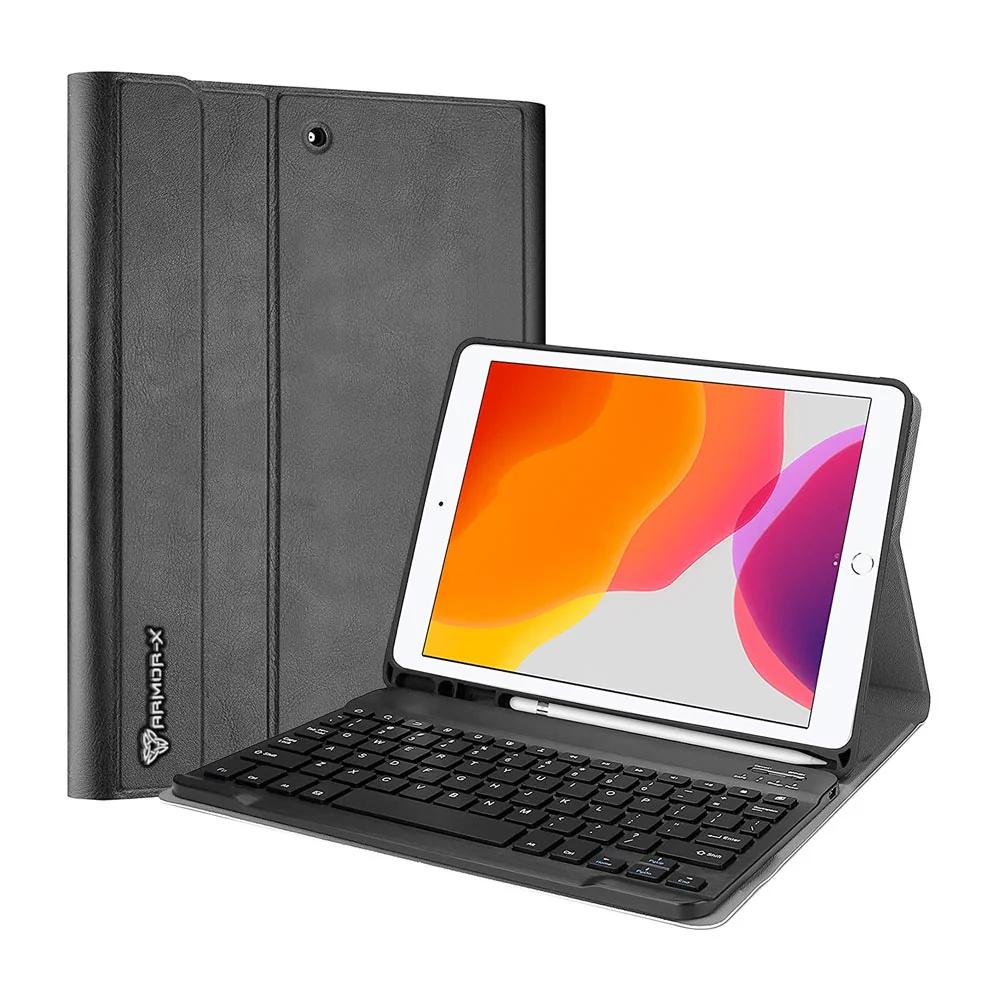 HKV-iPad-N3 | iPad 10.2 (7th & 8th & 9th Gen.) 2019 / 2020 / 2021 | Detachable Keyboard Case with PU leather Folio Cover