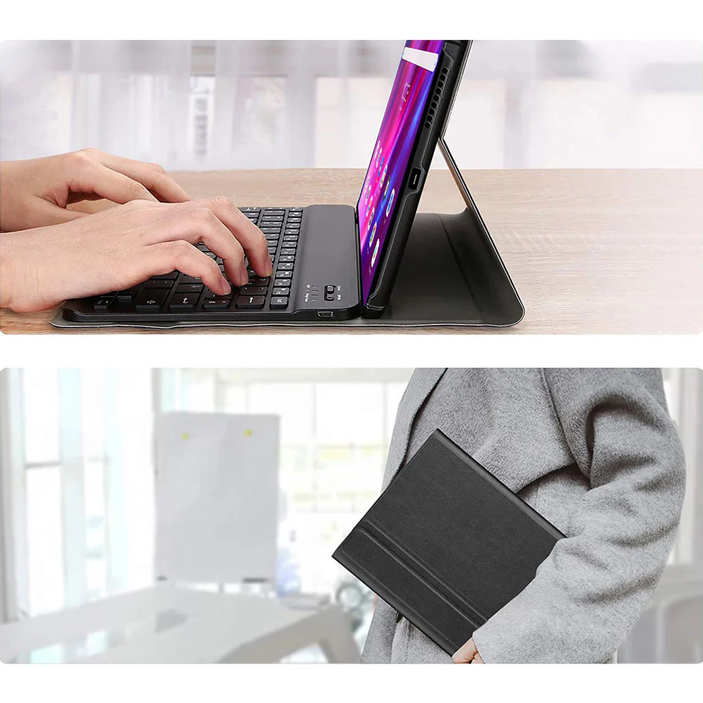 HKV-LN-K10 | Lenovo Tab K10 ( TB-X6C6F/X/L TB-X6C6NBF/X/L ) | Detachable Keyboard Case with PU leather Folio Cover - Image 5