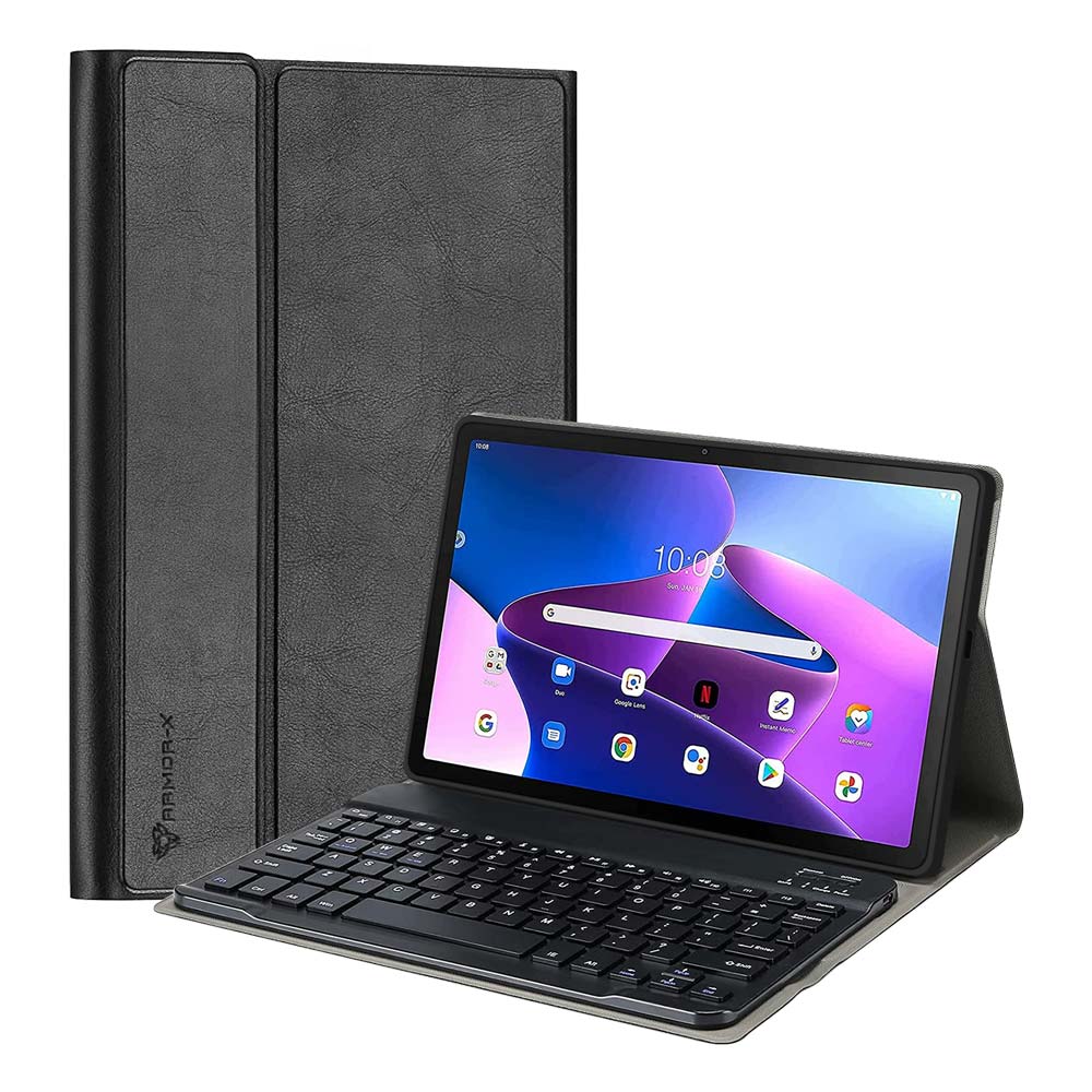 HKV-LN-M10-V3 | Lenovo Tab M10 ( Gen3 ) TB328 | Detachable Keyboard Case with PU leather Folio Cover