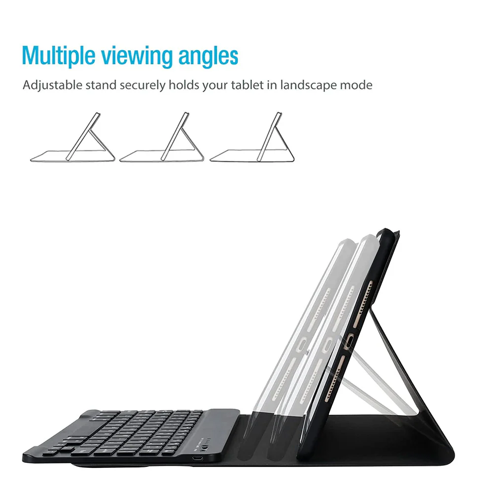 HKV-LN-M105G | Lenovo Tab M10 5G TB360 | Detachable Keyboard Case with PU leather Folio Cover - Image 3