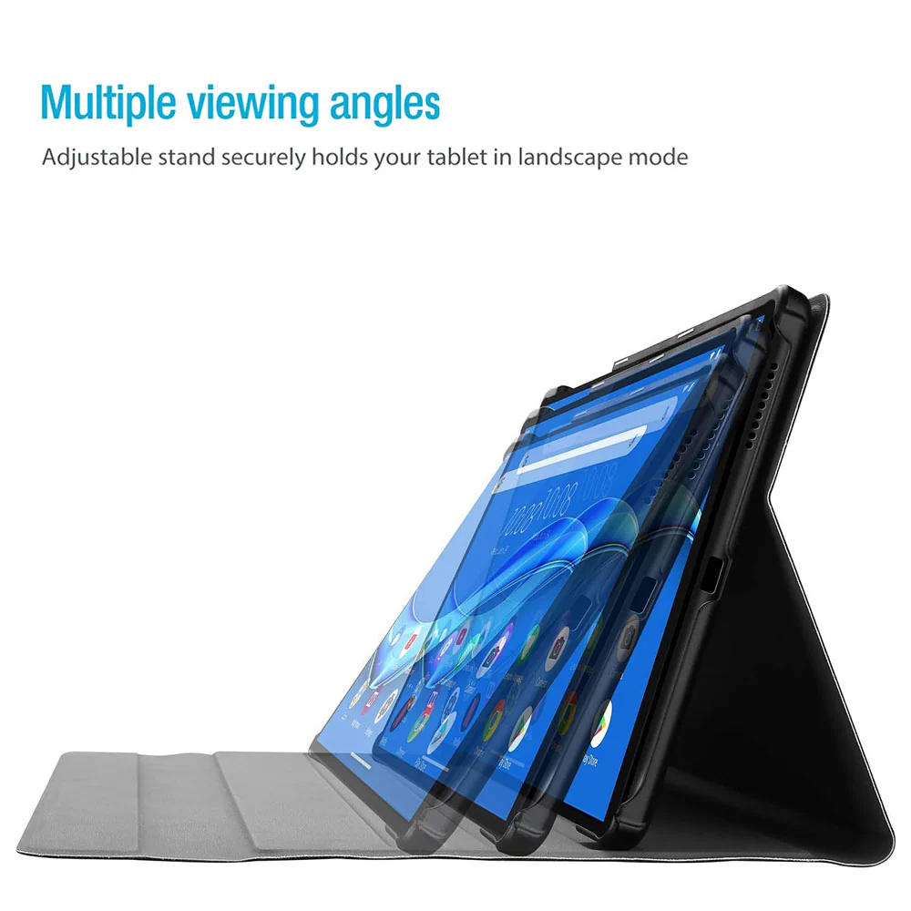 HKV-LN-M10PL | Lenovo Tab M10 Plus TB-X606 | Detachable Keyboard Case with PU leather Folio Cover - Image 3