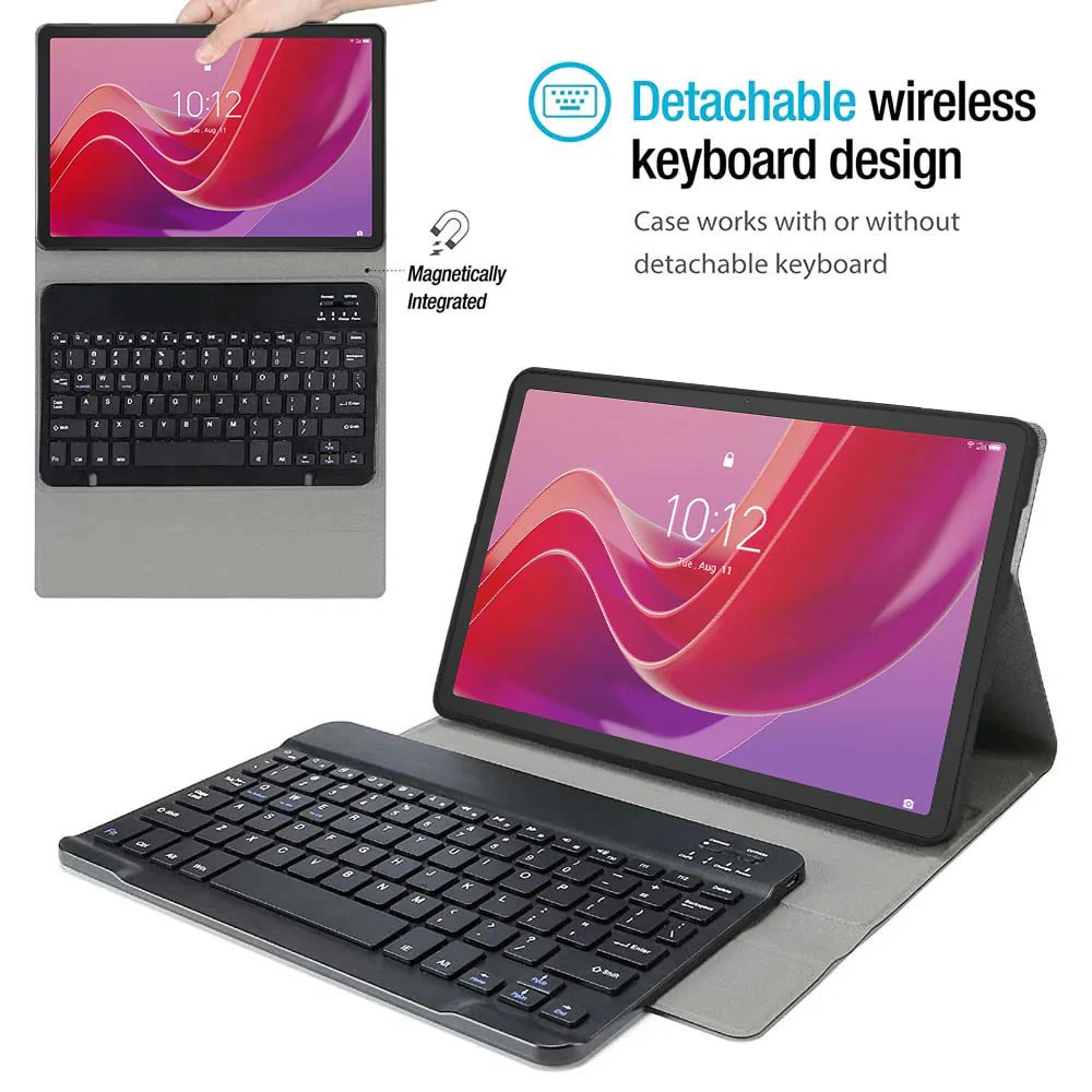 HKV-LN-M11 | Lenovo Tab M11 / K11 TB330 | Detachable Keyboard Case with PU leather Folio Cover - Image 2