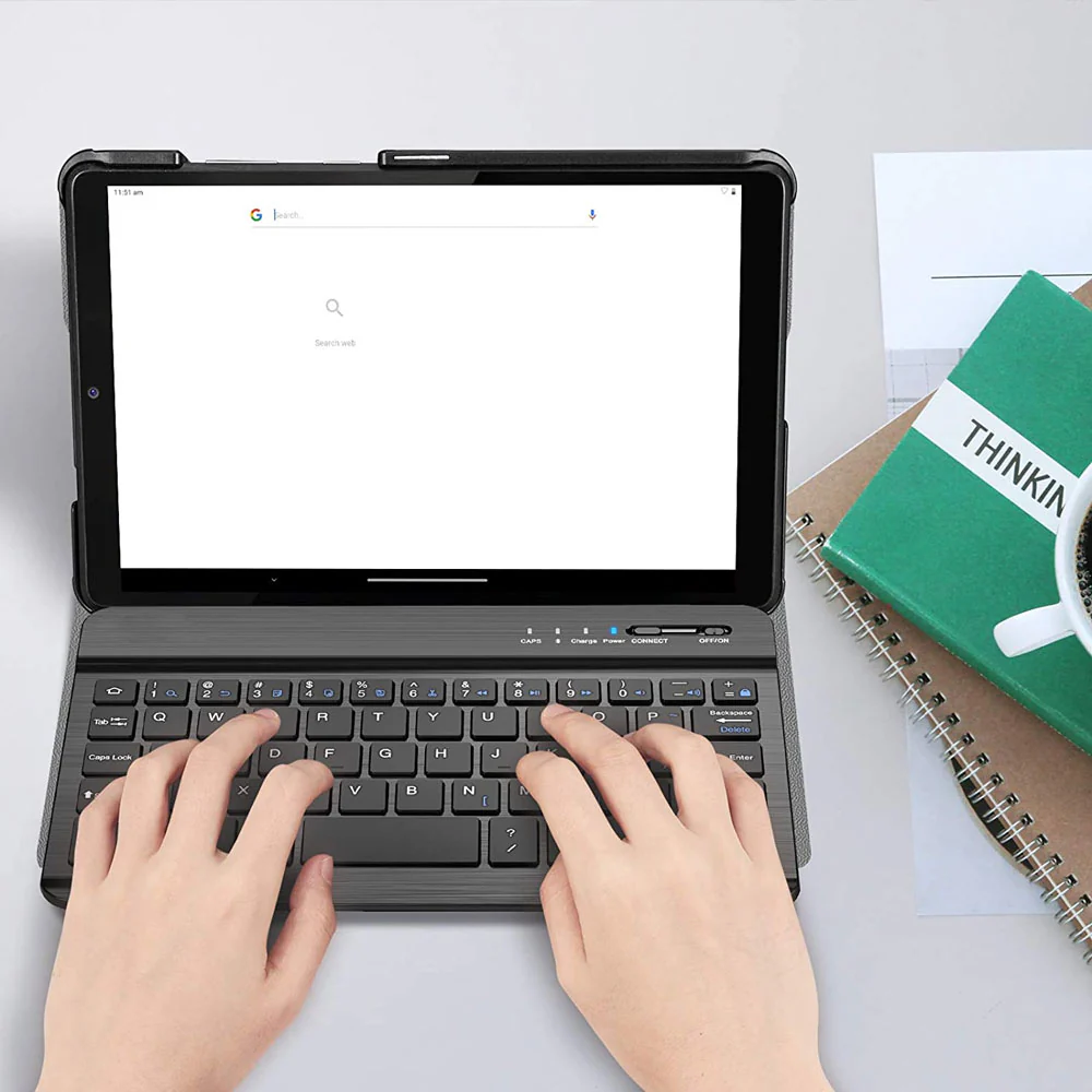 HKV-LN-M9 | Lenovo Tab M9 TB310 | Detachable Keyboard Case with PU leather Folio Cover - Image 5
