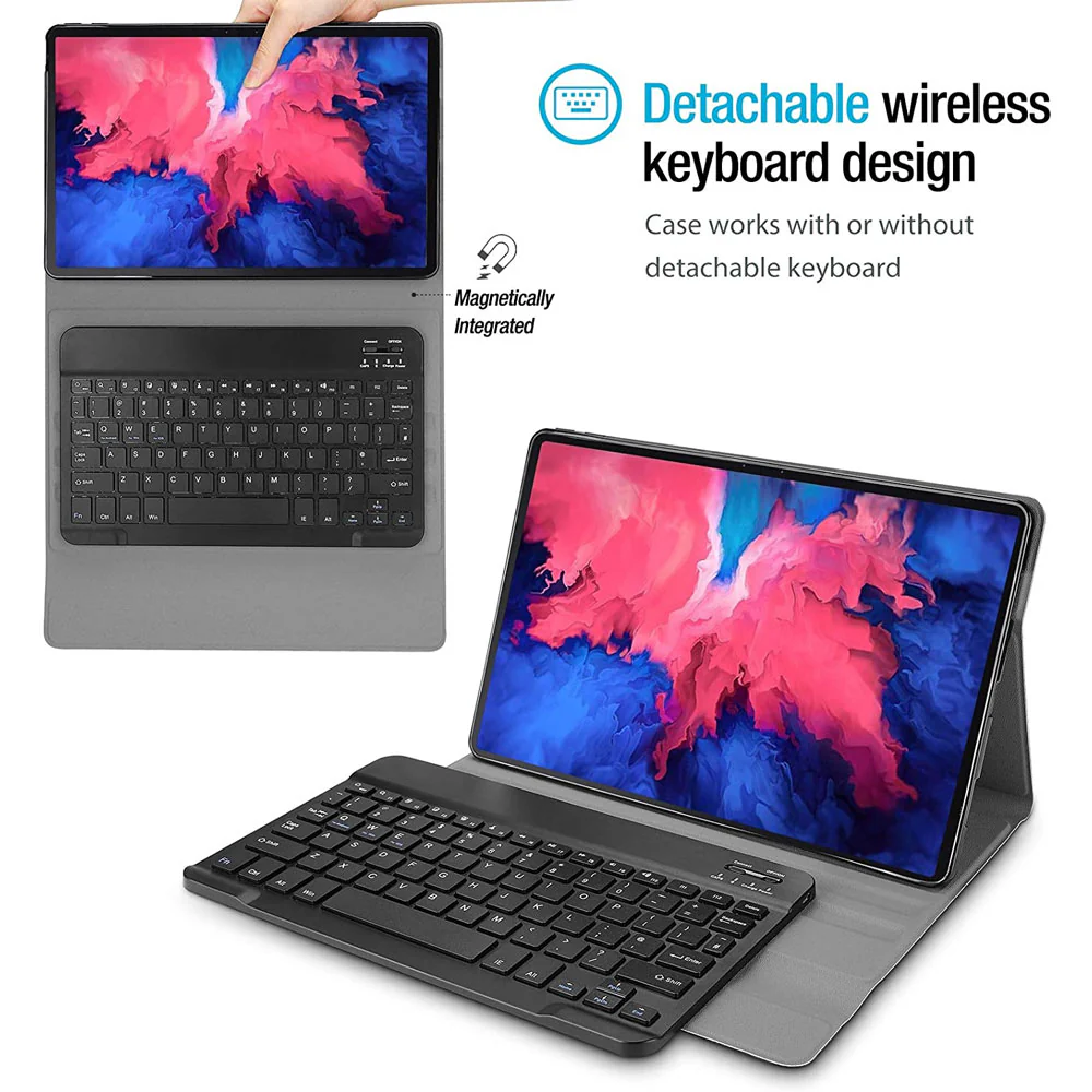 HKV-LN-P11 | Lenovo Tab P11 TB-J606 / P11 Plus TB-J616 | Detachable Keyboard Case with PU leather Folio Cover - Image 2