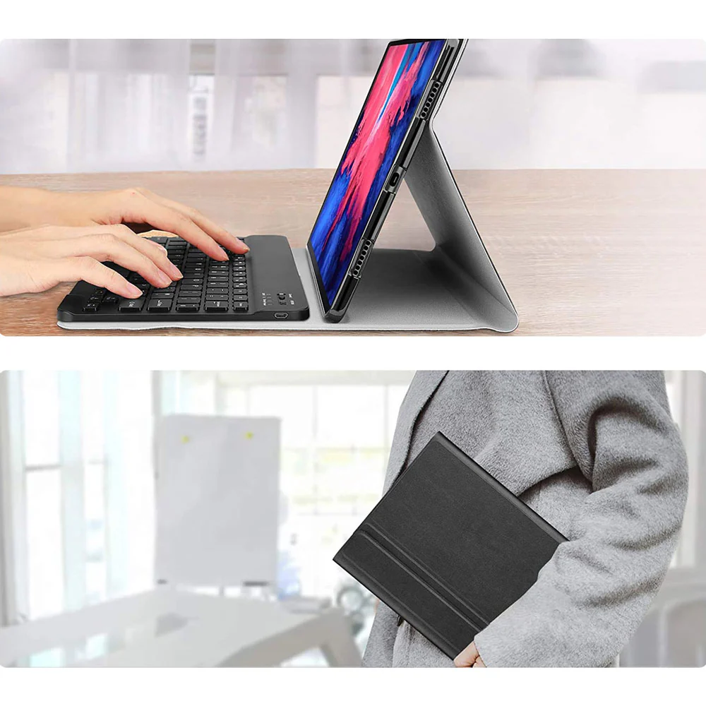HKV-LN-P11 | Lenovo Tab P11 TB-J606 / P11 Plus TB-J616 | Detachable Keyboard Case with PU leather Folio Cover - Image 6
