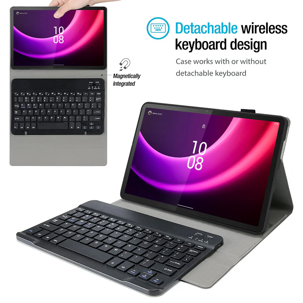 HKV-LN-P11G2 | Lenovo Tab P11 Gen 2 TB350 | Detachable Keyboard Case with PU leather Folio Cover - Image 2