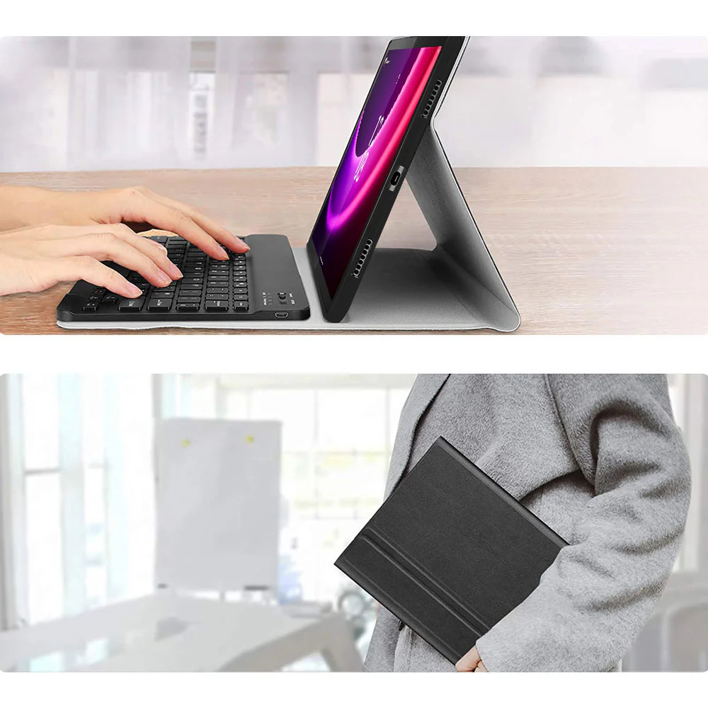HKV-LN-P11G2 | Lenovo Tab P11 Gen 2 TB350 | Detachable Keyboard Case with PU leather Folio Cover - Image 6