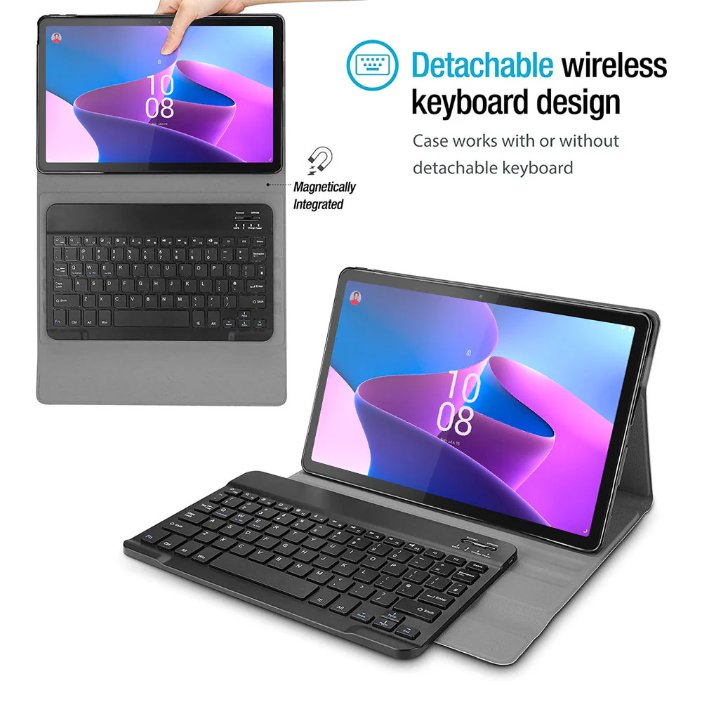 HKV-LN-P11PR2 | Lenovo Tab P11 Pro Gen 2 TB132FU | Detachable Keyboard Case with PU leather Folio Cover - Image 2