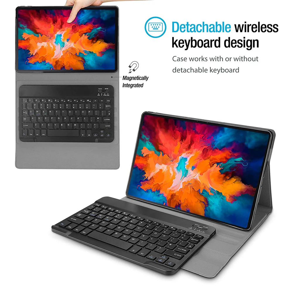 HKV-LN-P11PRO | Lenovo Tab P11 Pro TB-J706 | Detachable Keyboard Case with PU leather Folio Cover - Image 2