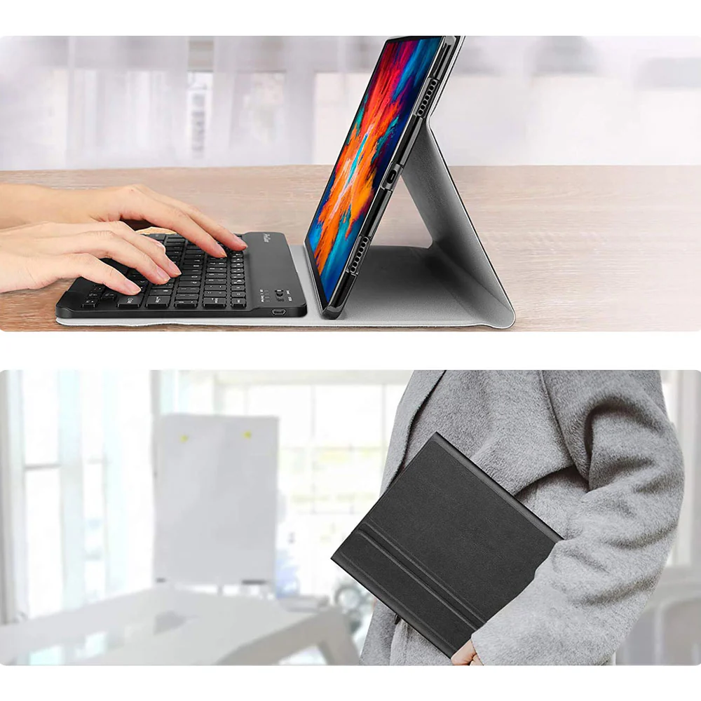HKV-LN-P11PRO | Lenovo Tab P11 Pro TB-J706 | Detachable Keyboard Case with PU leather Folio Cover - Image 5