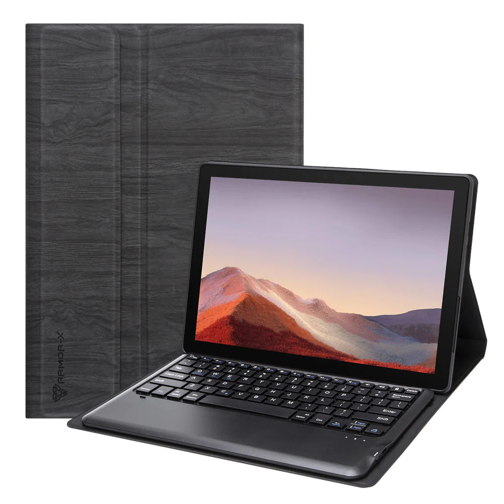 HKV-MS-SFPR7 | Microsoft Surface Pro 7 / 7 Plus / 6 / 5 / 4 | Detachable Keyboard Case with PU leather Folio Cover
