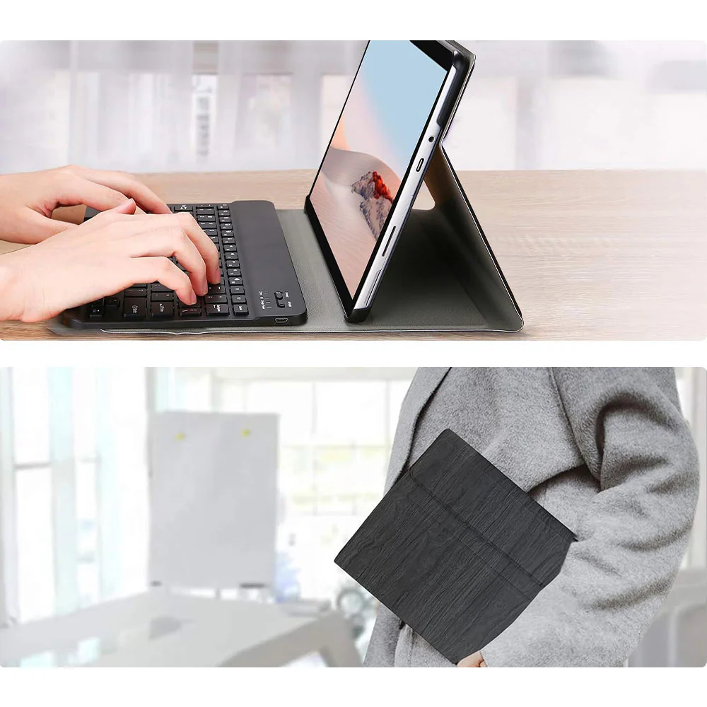 HKV-MS-SFPR7 | Microsoft Surface Pro 7 / 7 Plus / 6 / 5 / 4 | Detachable Keyboard Case with PU leather Folio Cover - Image 5