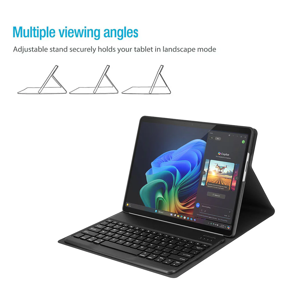 HKV-MS-SFPR8 | Microsoft Surface Pro 13-inch Copilot+ PC | Detachable Keyboard Case with PU leather Folio Cover - Image 3