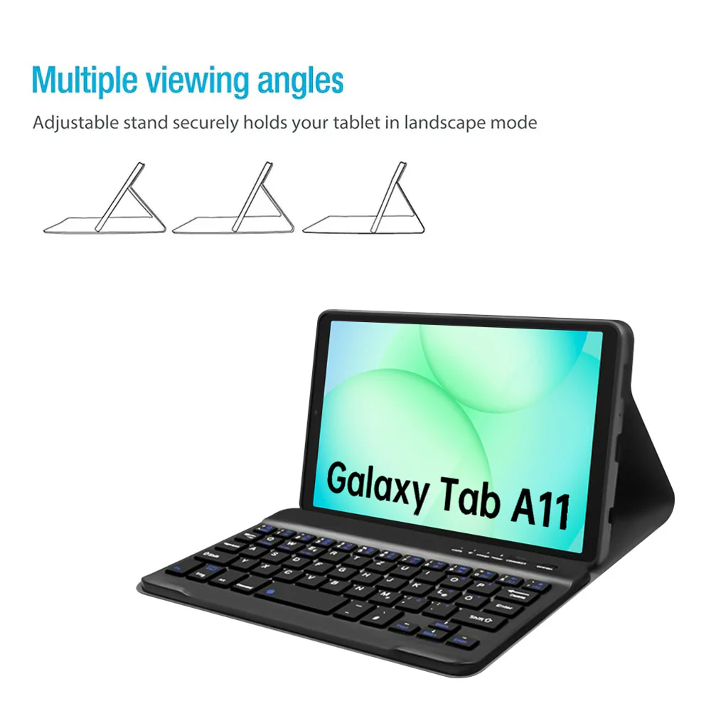 HKV-SS-X135 | Samsung Galaxy Tab A11 ( 8.7" ) SM-X133 / SM-X135 | Detachable Keyboard Case with PU leather Folio Cover - Image 3
