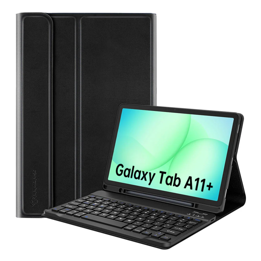 HKV-SS-X230 | Samsung Galaxy Tab A11+ A11 Plus ( 11" ) SM-X230 / SM-X235 / SM-X236 / SM-X238 | Detachable Keyboard Case with PU leather Folio Cover