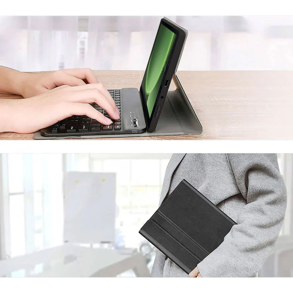 HKV-SS-X306 | Samsung Galaxy Tab Active5 (8-inch) SM-X300 SM-X306B SM-X308U / Active3 | Detachable Keyboard Case with PU leather Folio Cover - Image 5