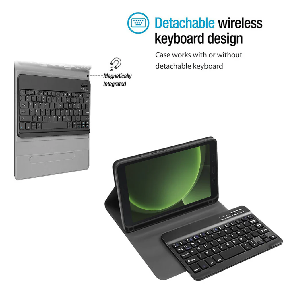 HKV-SS-X350 | Samsung Galaxy Tab Active5 Pro (10.1-inch) SM-X350 SM-X356 SM-X358 / Active4 Pro / Active Pro | Detachable Keyboard Case with PU leather Folio Cover - Image 3