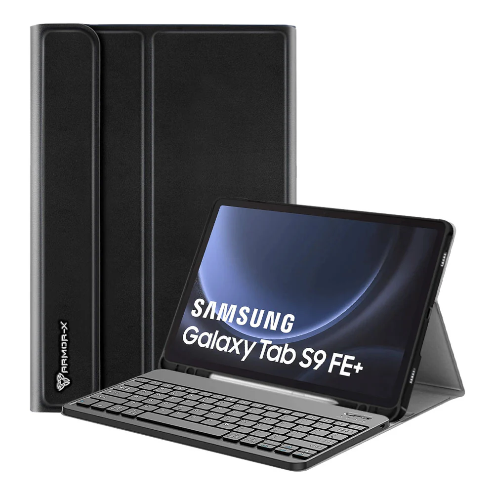 HKV-SS-X610 | Samsung Galaxy Tab S9 FE+ S9 FE Plus SM-X610 X616 X618 | Detachable Keyboard Case with PU leather Folio Cover