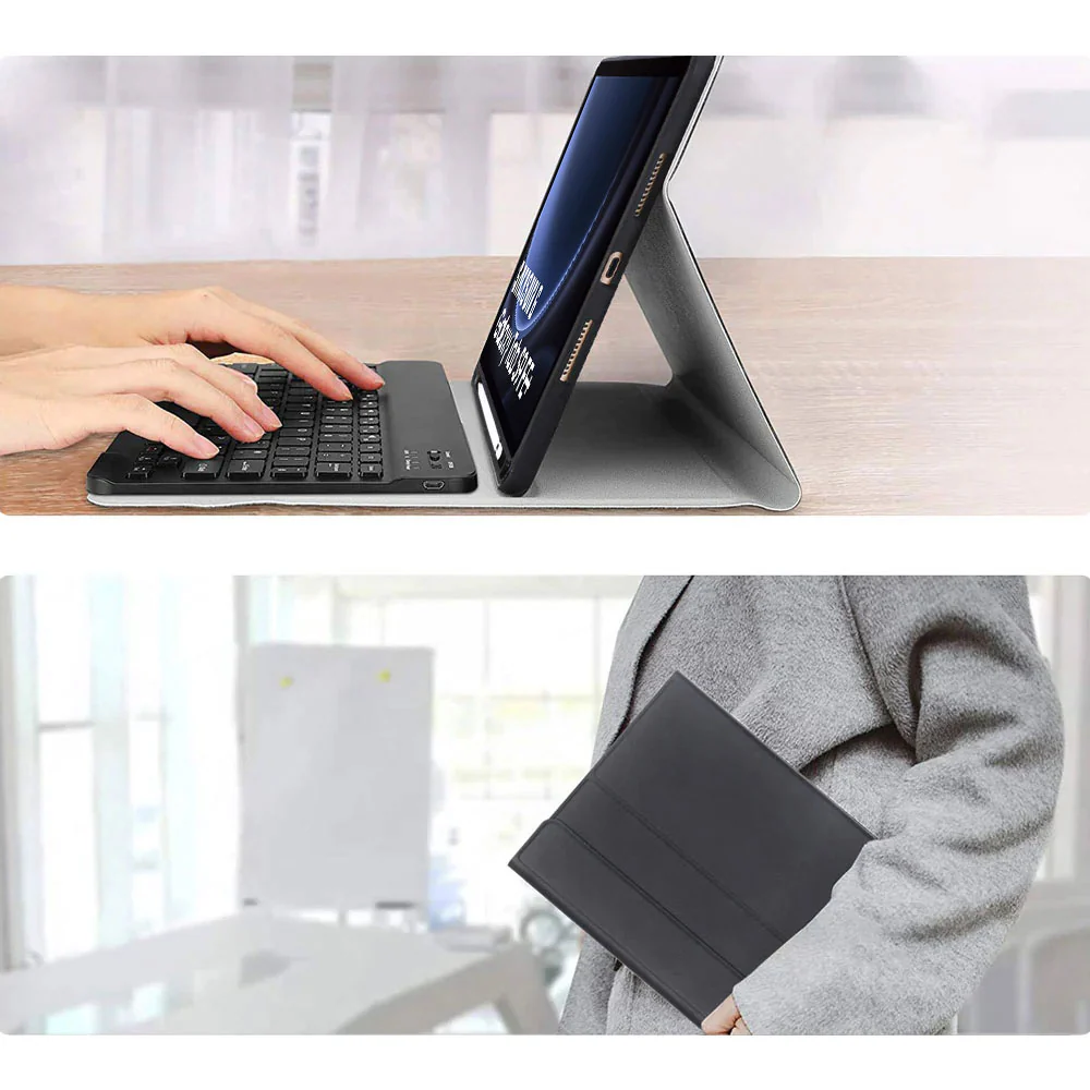HKV-SS-X610 | Samsung Galaxy Tab S9 FE+ S9 FE Plus SM-X610 X616 X618 | Detachable Keyboard Case with PU leather Folio Cover - Image 5