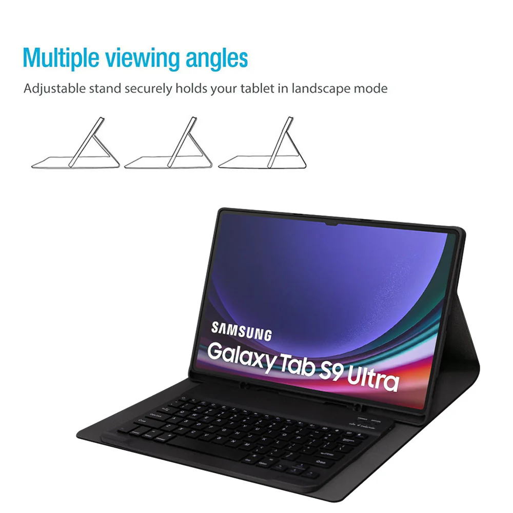 HKV-SS-X620 | Samsung Galaxy Tab S10 FE+ S10 FE Plus SM-X620 X626 X628 | Detachable Keyboard Case with PU leather Folio Cover - Image 3